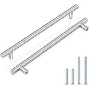 Probrico 10 Pack 10 Inch Hole Centers Brushed Nickel Cabinet Pulls Stainless Steel T Bar Kitchen Cabinet Handles Drawer Dresser Pulls Kitchen Cabinet Hardware