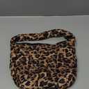 Lmbabter Leopard Tote Bag for Women Stylish Quilted Tote Handbag Lightweight Puffer Hobo Bag Padding Carryall Daypack (Brown)