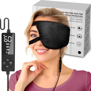 CREATRILL Single Eye Compress Moist Heat for Stye Eye Treatment, Electric Eye Heating Pad Hot Chalazion Eye Compress Heated Eye Patch Mask for One Eye Stye Blepharitis Cure Dry Eyes Relief (Black)