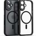 Miak MA27193i16PL iPhone 16 Plus Case, Lens Guard, Integrated MagSafe Compatible Clear Case [Camera Lens Protection, Aluminum Alloy Camera Frame Button, Shock Absorption, Air Cushion, Shockproof