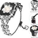 KADES Band & Case Designed for Apple Watch Series 46mm 45mm 44mm 42mm 41mm 40mm 38mm for Women, Metal Strap with Bling Rhinestone Screen Protector Cover for iWatch 10 9 8 7 6 5 4 SE SE2 3 2 1