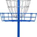 Yaheetech Disc Golf Basket Portable Disc Golf Practice Set 12/24 Chain w/Basket Target and Double Steel Chains for Outdoor (Blue)