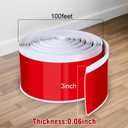 Vinyl Baseboard Molding Trim 3 Inch x 100 Feet Peel and Stick Baseboard Trim Flexible PVC Cove Base Moulding Self-Adhesive Trim for Garage Bathroom Cabinet Floor Walls, White
