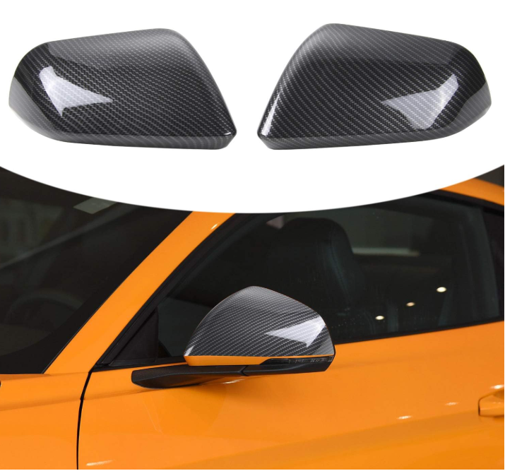 RTTCZ Rearview Mirror Cover Trim Kit Decoration Compatible with Ford Mustang 2015 2016 2017 2018 2019 2020 2021 2022 2023 2024(Carbon Fiber Grain)