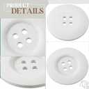 MTLEE 30 Pieces Large Size Wood Buttons 2.36 Inch Round Sewing Button 4 Holes Large Buttons for Crafts Sewing Wooden for DIY Clothing Bag Decoration Supplies(White)