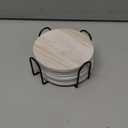 LIFVER Coasters Set of 6, Coasters for Drinks Absorbent Stone with Holder, Black Marble Style Ceramic Drink Coaster for Tabletop Protection, Coffee Table Decor Ideal for Home Decor House Warming Gifts