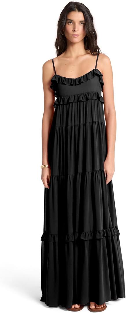 Michael Kors Women's Tiered Maxi Dress/Black, X-Large