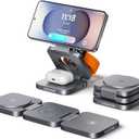 LULULOOK Qi2 Foldable 3 in 1 Wireless Charging Station for Samsung Phone and Watch and Buds, Travel Magnetic Charger Stand for Samsung Galaxy S26/S25/S24/S23/Z Flip/Fold-for Galaxy Watch 8/Ultra/Buds (Gray)