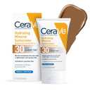 CeraVe Hydrating Mineral Sunscreen SPF 30 with Sheer Tint, Tinted Mineral Sunscreen with Zinc Oxide & Titanium Dioxide, Blends Seamlessly For Healthy Glow, Deep, 1.7 Oz
