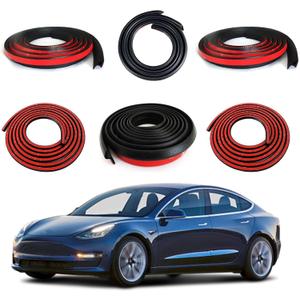 Car Weather Stripping for Tesla Model 3 Car Door Rubber Seal Strip Self Adhesive Auto Soundproofing Weatherstrip for Front/Rear Trunk A-Pillar B-Pillar Front/Rear Door