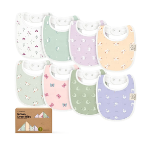 8-Pack Organic Baby Bibs for Boys, Girls - Soft Cotton Drooling and Teething Bibs for Baby Girl & Boy, Extra Absorbent, Easy To Clean & Put On for Toddler, Newborn, Infant 0-24 Months (Lunaris)