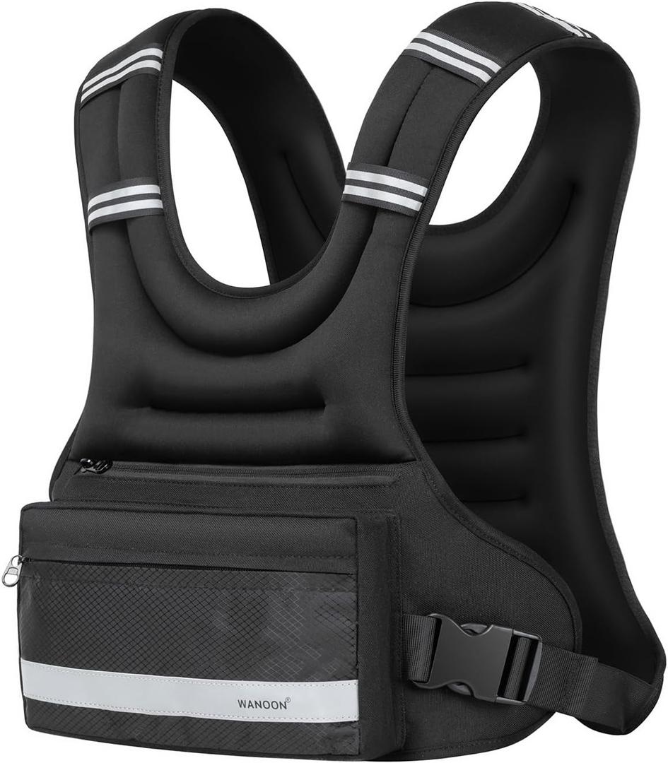 Weighted Vest Woman & Men,10lb Plus Size Weighted Vest With Phone Pockets & Reflective Strips for Walking, Running, Hiking,Rucking, Workout, Strength Training