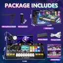 Kids DJ Mixer Controller Table Musical Toy with LED Lights Sound Effect Microphone Piano DJ Mixer Board Music Toys for Kids, Birthday Gift Toys for 3 4 5 6 7 Year Old Boy Girl