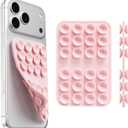 Upgraded Double Sided Silicone Suction Cup Phone Case Mount, Light Pink | Removable Sticky Phone Grip Hands-Free Selfes & Videos for iPhone & Android, Trending TikTok items Gift for Content Creator