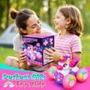 Unicorn Remote Control Car for Girls,360° Rotating 4WD Stunt RC Cars with Lights,Pink Car Toys for Kids,Fun Indoor/Outdoor Toys Ideal Chritmas Birthday Gift for 3 4 5 6 7 8 Year Old Girl
