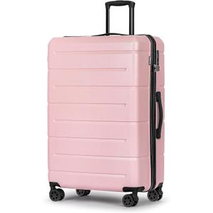 KYME 28 Inch Luggage TSA Approved Hardshell Large Suitcases with Wheels Durable Big Checked Luggage Travel Rolling Suitcase for Women Men Pink