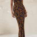 BTFBM Women Spring Dresses 2025 Elegant Wedding Guest Dresses Bodycon Tube Maxi Dress Split Floral Cocktail Dress (Black, XL)