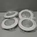 4 Pcs 6 Inch Shower Trim for Recessed Light Cover White Bathroom Light Cover Replacement with Fresnel Glass Lens Waterproof for Wet Locations Ceiling