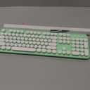 KNOWSQT Wired Computer Keyboard - Green Colorful Retro Full Size Round Keycaps Plug and Play Typewriter Cute Keyboards for Windows, Laptop, PC, Desktop, Computer