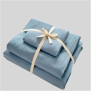 Bedding Set Solid Colour Duvet Cover, Soft and Lightweight Washed Cotton Duvet Cover Set, Suitable for All Seasons, With Zip Closure and Corner Ties Sheets & Pillowcases (Jewel Green,220*240cm-Pack of 4)
