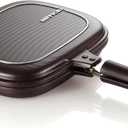 Happycall Titanium Nonstick Double Pan, Flip Pan, Square, Dishwasher Safe, PFOA-free, Brown