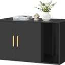 Feandrea Cat Litter Box Enclosure, Double Doors, 31.5 x 19.7 x 17.7 Inches