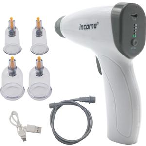 ZILAMPU Electric Cupping Therapy Set, Portable Chinese Cupping Therapy Machine with Pump, Electric Body Massage Scraping Care Device Kit with 4 Vacuum Suction Cups for Home Use