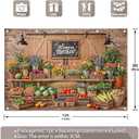 12x8ft Fabric Farmers Market Backdrop Fresh Vegetables Flowers Wooden Barn Spring Photography Background Baby Shower Birthday Party Decorations Photo Banner Props