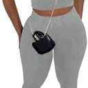 Nimsruc 2 Piece Sets For Women Sexy Casual Workout Crop Short Sleeve Long pants Leggings Sets Summer Active Wear M