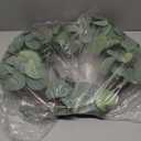 idyllic Eucalyptus Leaves Wreath Metal Polyester Fabric Paper Round Green Wreath 22 Inches for The Front Door Decor