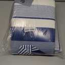 ArtSocket Navy Blue Striped Bathroom Set with Shower Curtain and Bath Rugs and Accessories,Boho Modern Non-Slip Shower Curtain Set,Bathroom Decor 3 Pcs