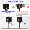 Vondynote Pair of Studio Monitor Stands Desk Clamp Speaker Stands 0-12Tilt Height Adjustable with Cable Management