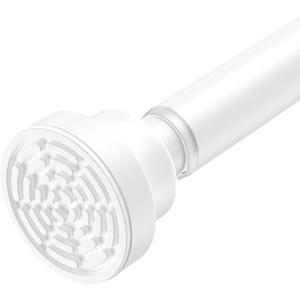 AIZESI White Tension Curtain Rod 30-63 Inch 1PCS, Non-slip Spring Curtain Rod For Windows, No-drilling Adjustable Tension Rod,Non-rust Spring Tension Rod For Doorway Bathroom Kitchen Bedroom