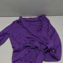 LYANER Women's Casual V Neck Cross Wrap Long Sleeve Solid Blouse Shirt Top (Large, Purple)