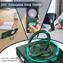 Magnetic Case for Samsung Galaxy Z Flip 6, [Compatible with MagSafe] Military Grade Shockproof Slim fit Samsung Z Flip 6 Phone Case with Magnetic Ring Kickstand, Green