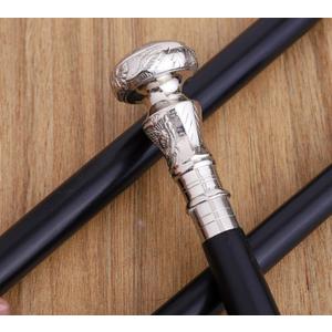 Victorian Cane Walking Cane Wooden Walking Stick Silver Brass knob Handle Black Wood Stick, Fancy & Fashionable Canes for Men and Women, Best Choice for Steampunk Cane., 36 inch