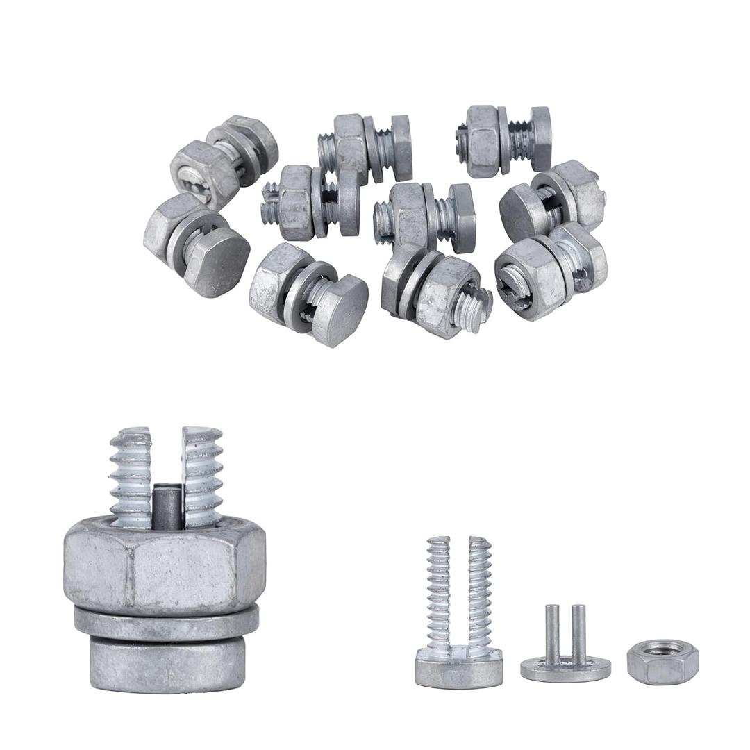 Split Bolts Electrical Fence Connector Wire Join Clamp Split Bolt Wire Connector for Electric Fence Wire 10 Pieces
