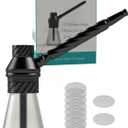 Portable Hookah Set for Travel - Premium Handheld Glass Aluminum Mini Hookah Real Metal Accessories, includes Screens,For a Single Smoker, Black