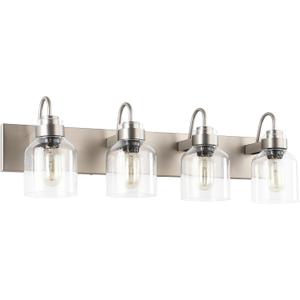 PRESDE Bathroom Light Fixtures Over Mirror Brushed Nickel 4 Light Bathroom Vanity Fixtures with Bubble Glass Globes