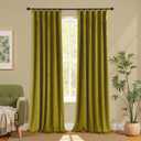 KOUFALL Chartreuse Green Velvet Christmas Curtains for Living Room, Maximalist Quirky Eclectic Mid Century Modern Psychedelic Vintage Bold Curtains for Bedroom, Wide 52 x 84 Inch Long, 2 Panels Set