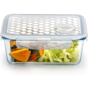 NUTRIUPS 1L/33Oz Glass Food Storage Container, Small Food Storage Container with Leakproof Airtight Lids, Meal Prep Containters -Microwave Safe & Freezer Safe-Rectangular