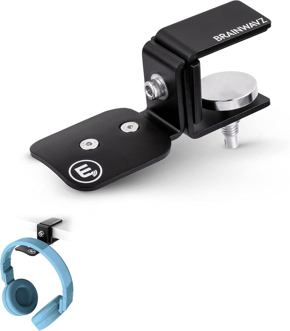 BRAINWAVZ Hengja - The Desk Headphone Stand Hanger Mount, All Metal, Rotatable Mount, PC & Gaming Headset Holder