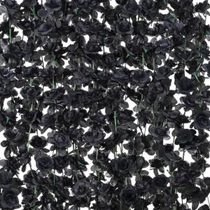 BLEUM CADE 5Pcs 41Ft Flower Garland Artificial Rose Vines for Bedroom, Cute Fake Hanging Flower Vines Floral Garland Decorations for Halloween Wedding Party Wall Room Decor Aesthetic (Black)
