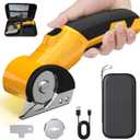 Cordless Electric Scissors,Rechargeable Cardboard Cutter, 4V Upgrade Motor Electric Box Cutter with 2 Blades, Safety Lock & LED Light, Powerful Cutting for Cardboard Box, Plastic, Leather