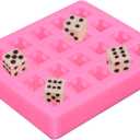 20-Cavity Dice Silicone Fondant Mold Dice Candy Chocolate Mold Square Dice Silicone Polymer Clay Mold for DIY Craft Projects