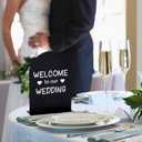6 PCS Acrylic Black Wedding Signs for Ceremony and Reception, Cards and Gifts Sign for Wedding, Please Sign Our Guestbook, Favors, In Loving Memory, Black Wedding Decor 5 x 7 Inch