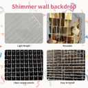 Black Shimmer Wall Backdrop -24pcs Square Sequin Panels for Party Wedding Birthday Disco Backdrop Decorations or Photo Backgrounds Interior Decoration