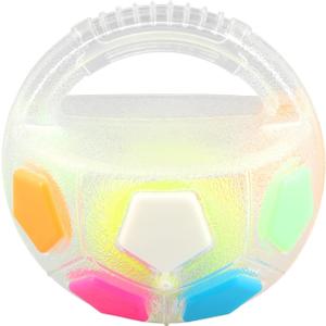 The Mellow Dog Calming Ball with Handle, Interactive Football Shape Balls for Dogs Playing, Interactive Pet Toy for Water Play,Training & Outdoor Games(Color:White)