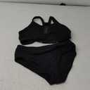 Tempt Me Women High Waisted Bikini Set Athletic Two Piece Swimsuits Sporty High Cut Bathing Suit with Scoop Neck, L, Black