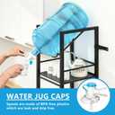 Eocnrhe 2-In-1 5 Gallon Water Jug Holder, 5 Tier Water Jug Stand Holder with 1 Dispenser Valves, 5 Gal Water Bottle Storage Rack Organizer for Kitchen, Office, Garage